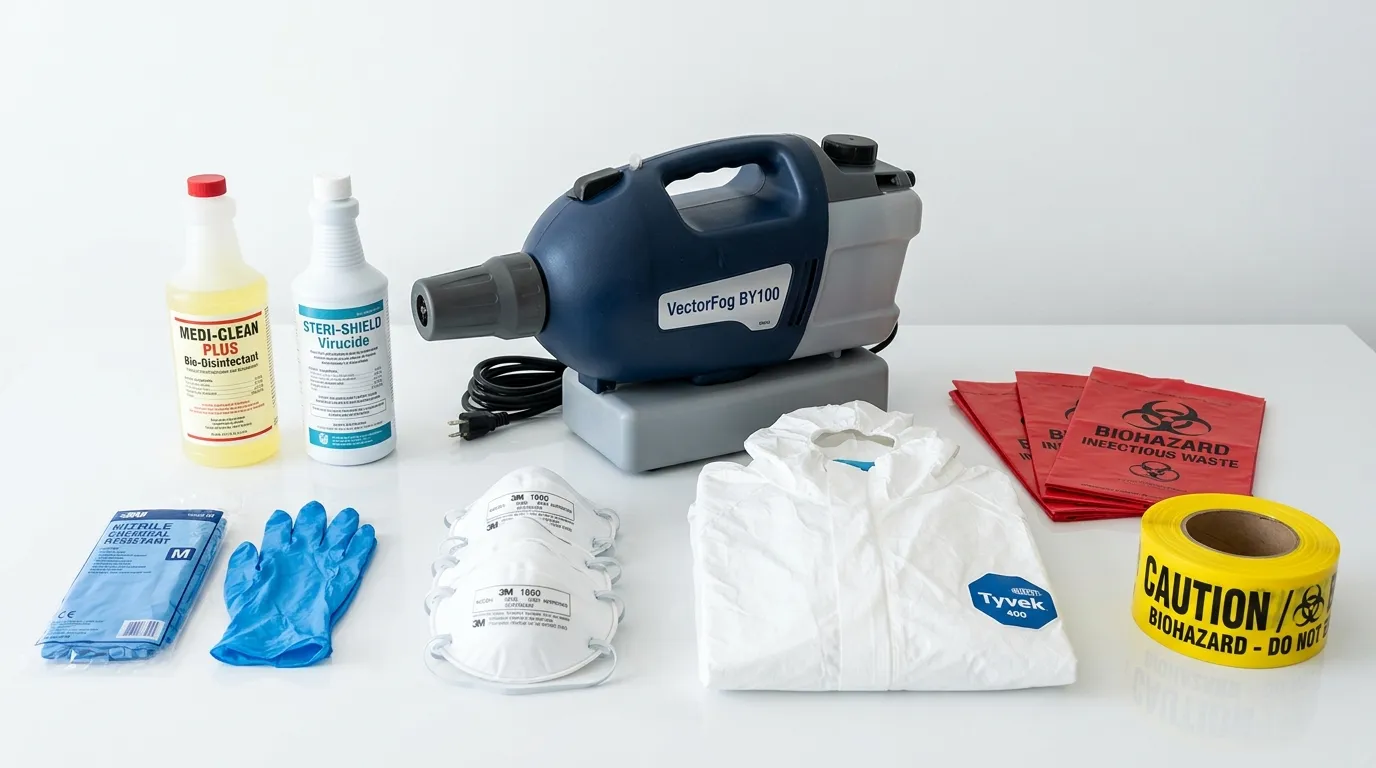 Professional biohazard remediation crew working in Valencia West